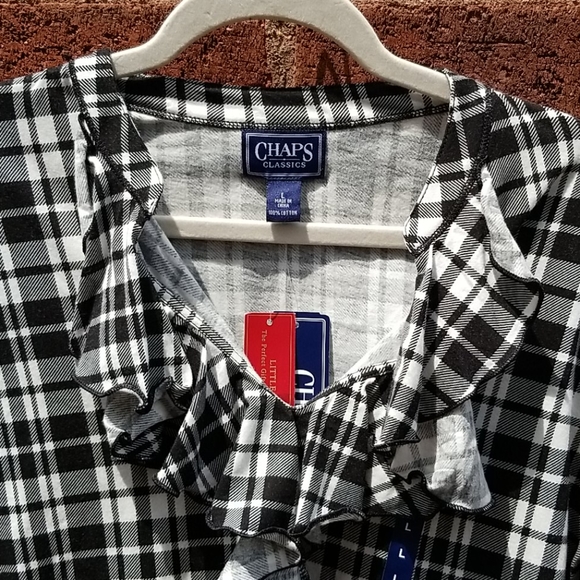 Chaps Tops - NWT Chaps Sz L 100% Cotton Buffalo Plaid